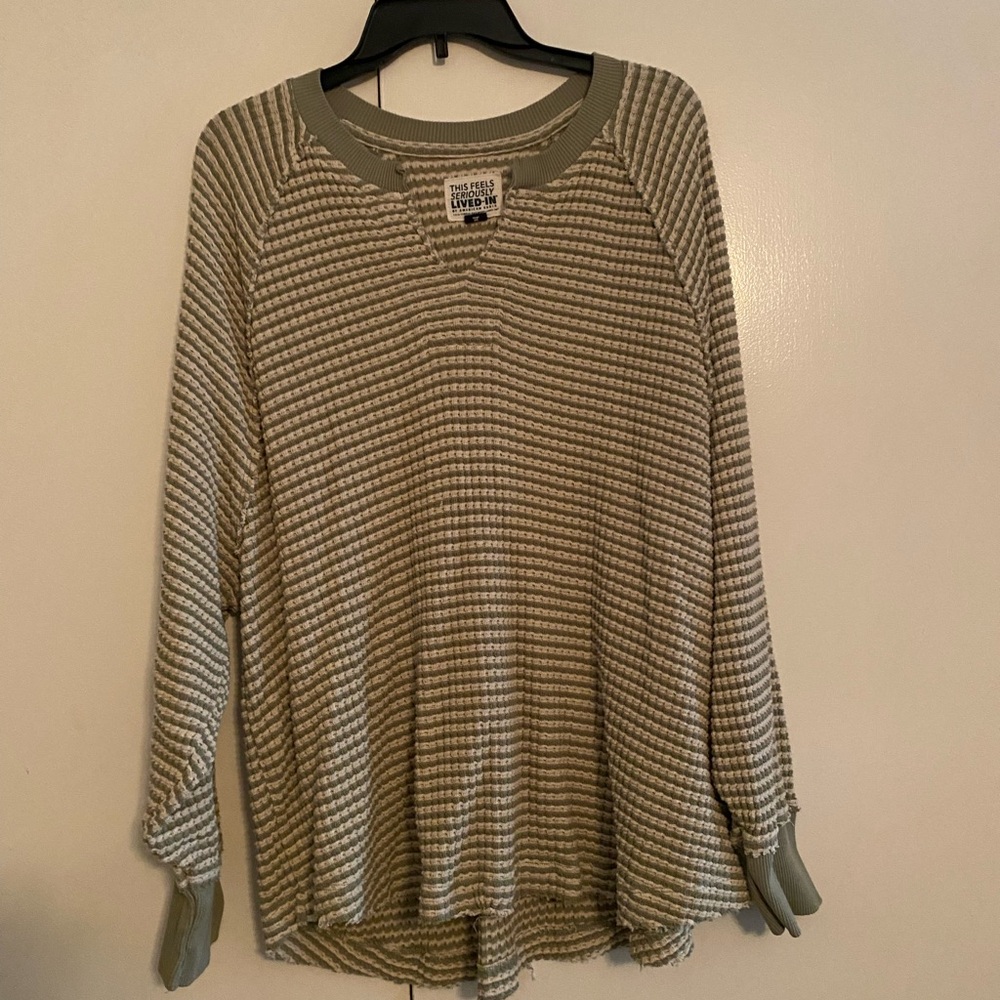 American Eagle Outfitters Green Striped Sweater